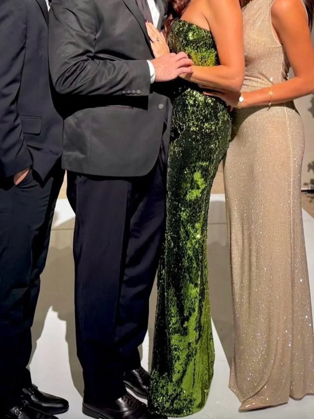Helsi Green Sequin formal maxi dress- Elegant.